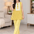 White Flower Sleeveless Lemon Suit Girls(R-372N)