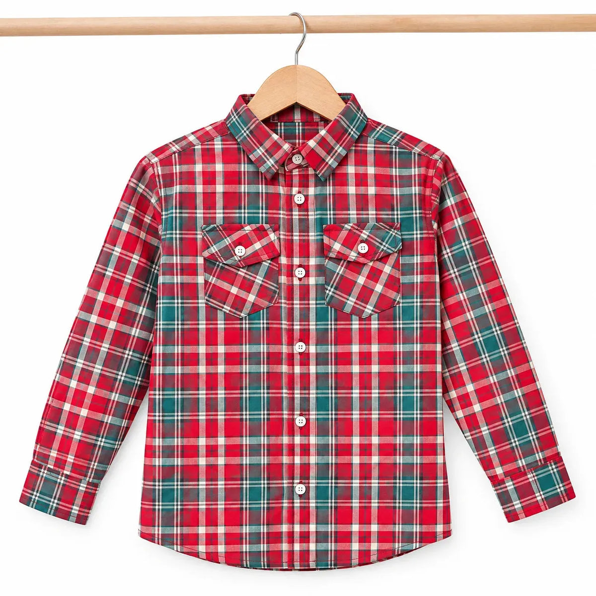 Both Side Pocket Multi Red Casual Shirt Boys ( R-366 N )
