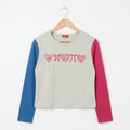 Heart With Bow Full Sleeve Contrast Arms Pista T-Shirt Girls