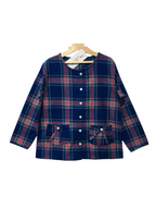 Navy & Red Checked Top Girls ( R-431 )