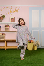 Purple & White Flower Suit Girls