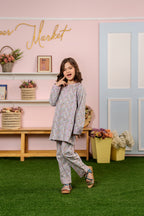 Purple & White Flower Suit Girls