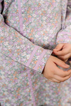 Purple & White Flower Suit Girls