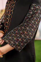 Arms Embroidery Black Suit Girls