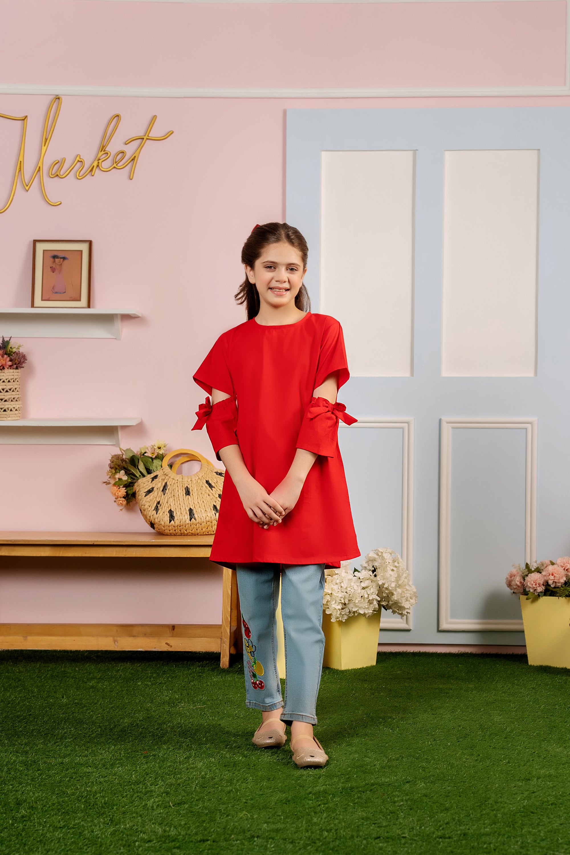 Simple Red Top Girls