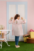 Top Embroidery Peach Frock Girls