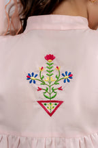 Top Embroidery Peach Frock Girls