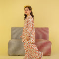 Orange Flower All Over Print Gharara Suit Girls( R-324 N)