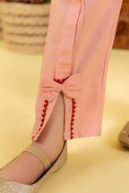 Embroidery From Side Peach Suit Girls