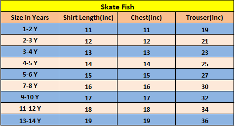 Sky Flower & Leaves Half Sleeve White Skate Fish- Girls (R-506)
