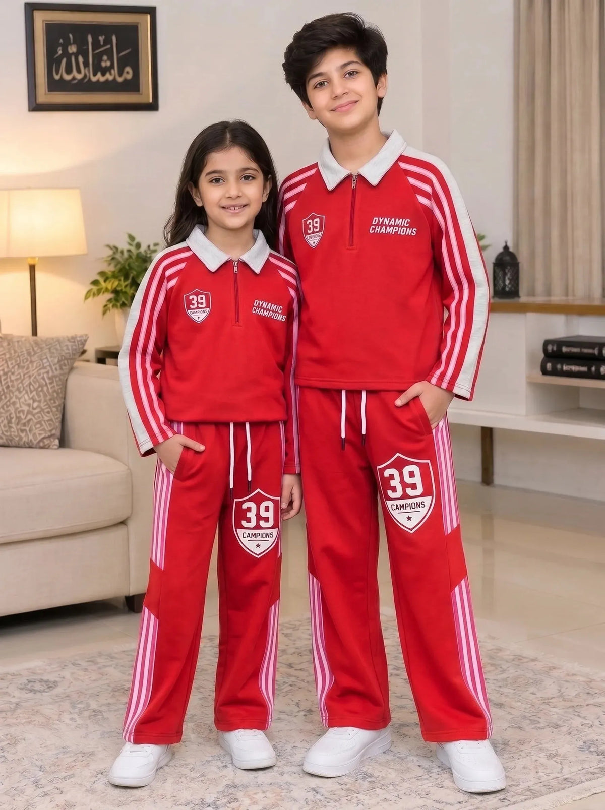 39 Champion Dynamic Red  Baggy Tracksuit  For Uniesx