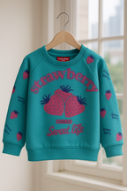 Strawberry Teal Sweatshirt Girls
