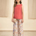 Simple Sleeveless Peach Suit Girls ( R-84 )