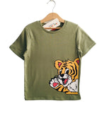 Tiger Print Pista T Shirt Boys ( R-9 )
