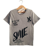 Smile Print Gray T Shirt Boys ( R-2 )