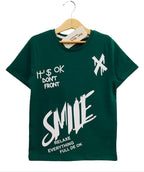 Smile Print Green T Shirt Boys ( R-M )
