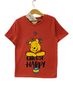Choose Happy Dark Peach T-Shirt Boys(R-15)