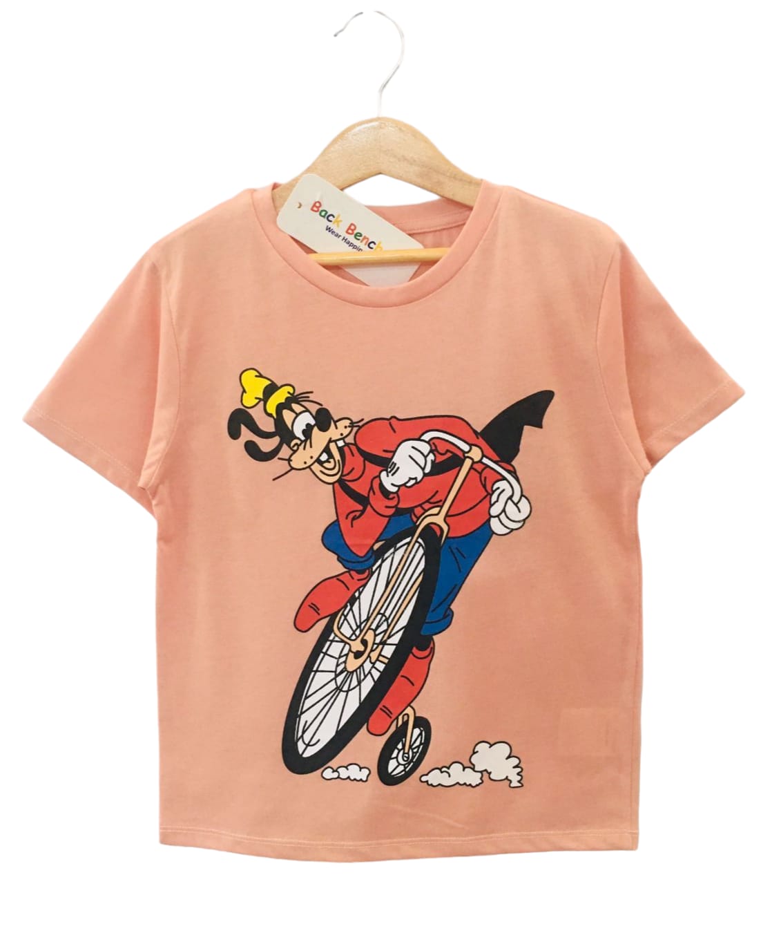Goffy with Cycle Peach T-Shirt Boys ( R-2 )