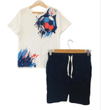 Football Print White Nicker Suit Boys ( R-163 )