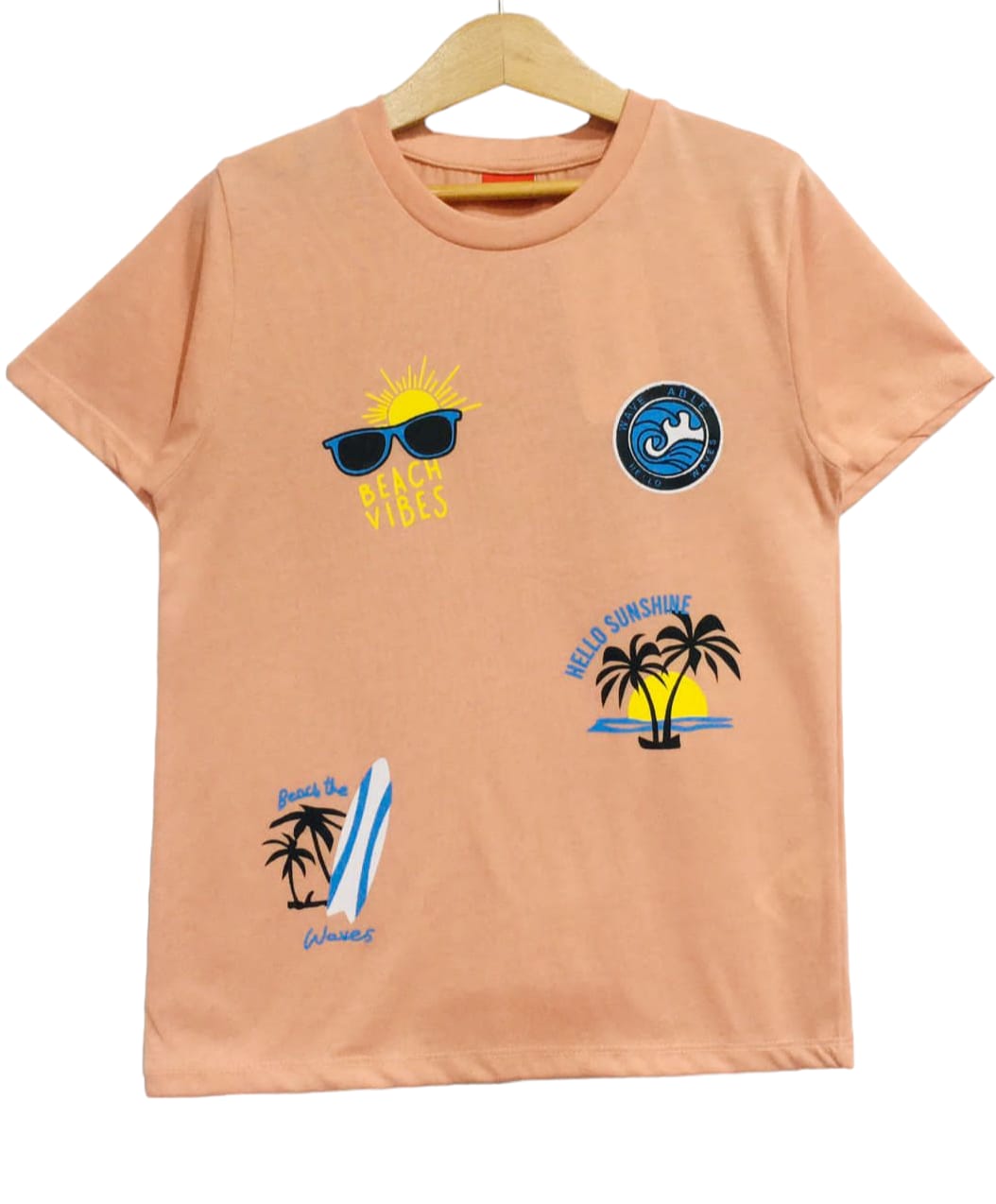 Beach Vibes Peach T-Shirt Boys ( R-169 )