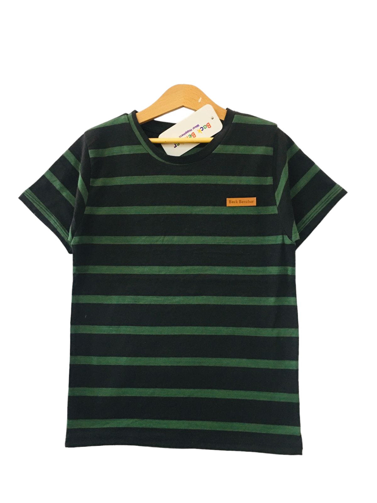 Back Bencher Logo Black and Green Line T-Shirt Boys ( R-62 )