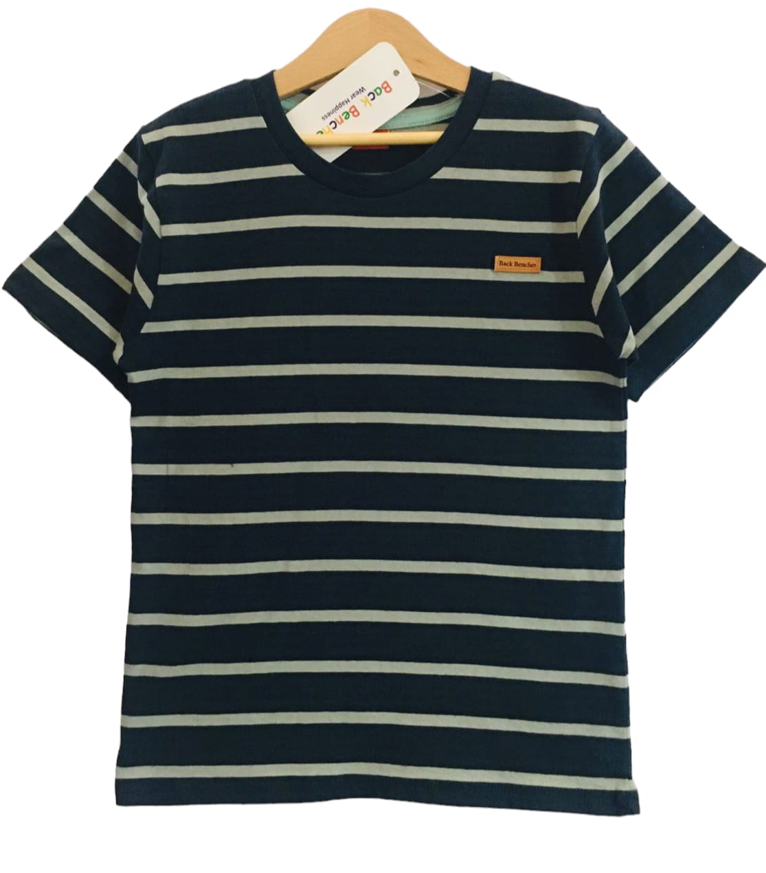 Back Bencher Logo Gray & Navy Blue Line T-Shirt Boys ( R-73 )