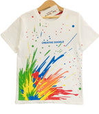 Creative Doodle White T-Shirt Boys ( R-132 )