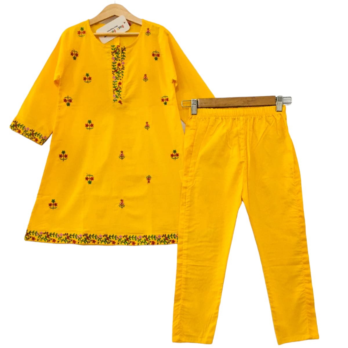 All over Embroidery Yellow Girl Top Girls