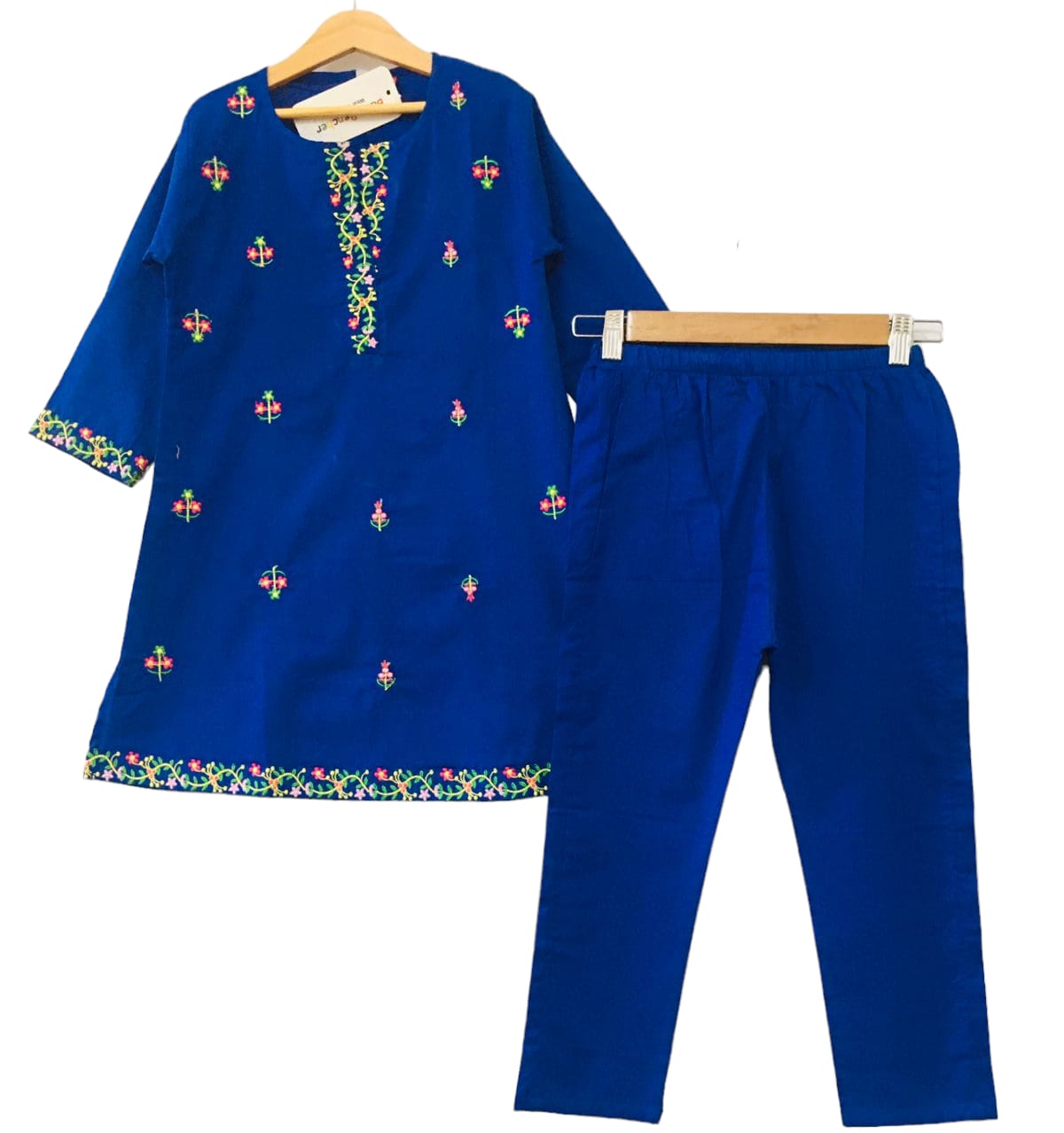 All over Embroidery Royal Blue Girl Top Girls