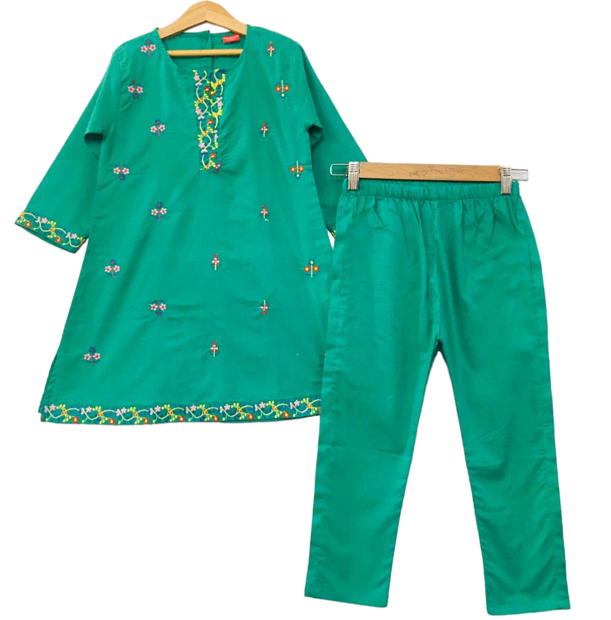 All over Embroidery C-Green Girl Top Girls