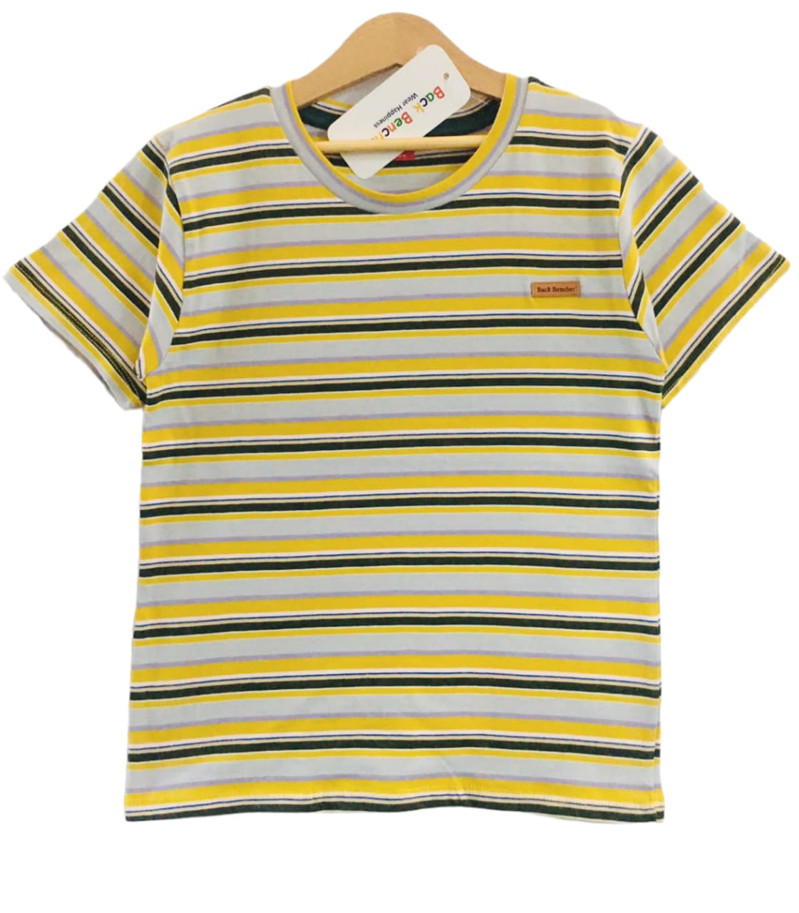 Back Bencher Logo Multi Line Yellow T-Shirt Boys( R-9 )