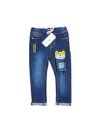 Teddy Bear Face Dark Blue Jeans Boys
