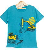Crane Print Sky Blue T-Shirt Boys ( R-170 )