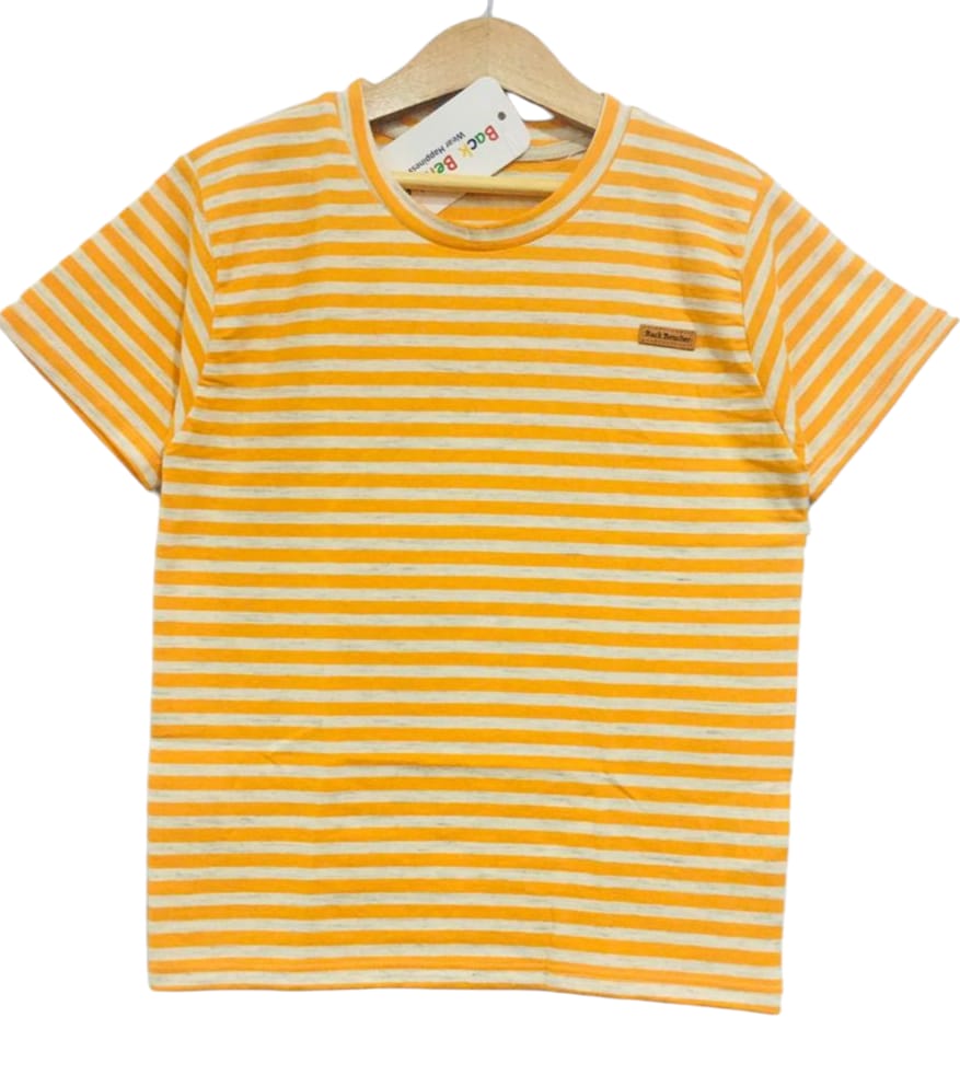 Back Bencher Logo Orange & White Line T Shirt Boys ( R -1 )