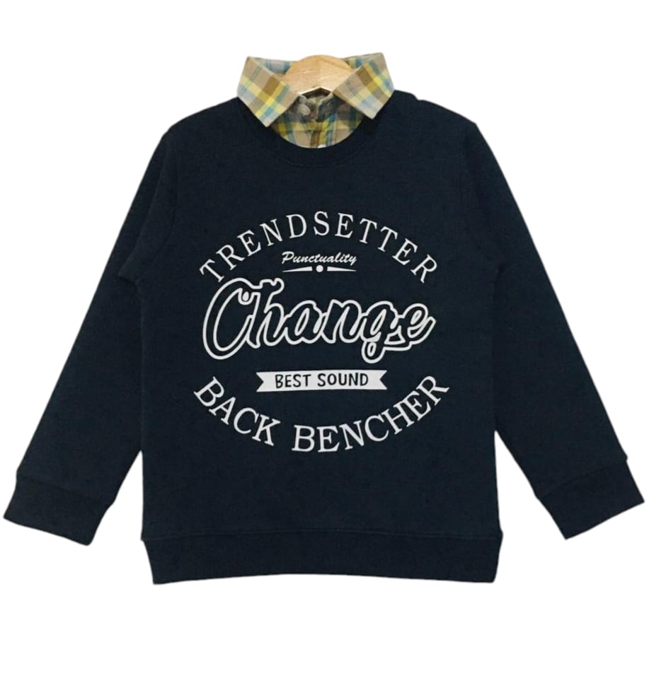 Back Bencher Black Double Shirt Boys ( R-172 )