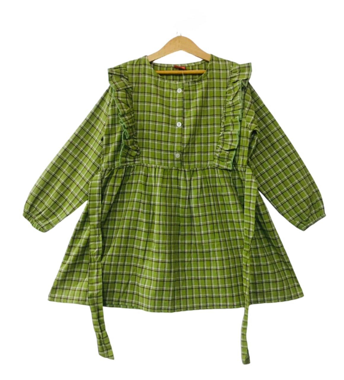 Green Checked Girl Top Girls (62) (1)