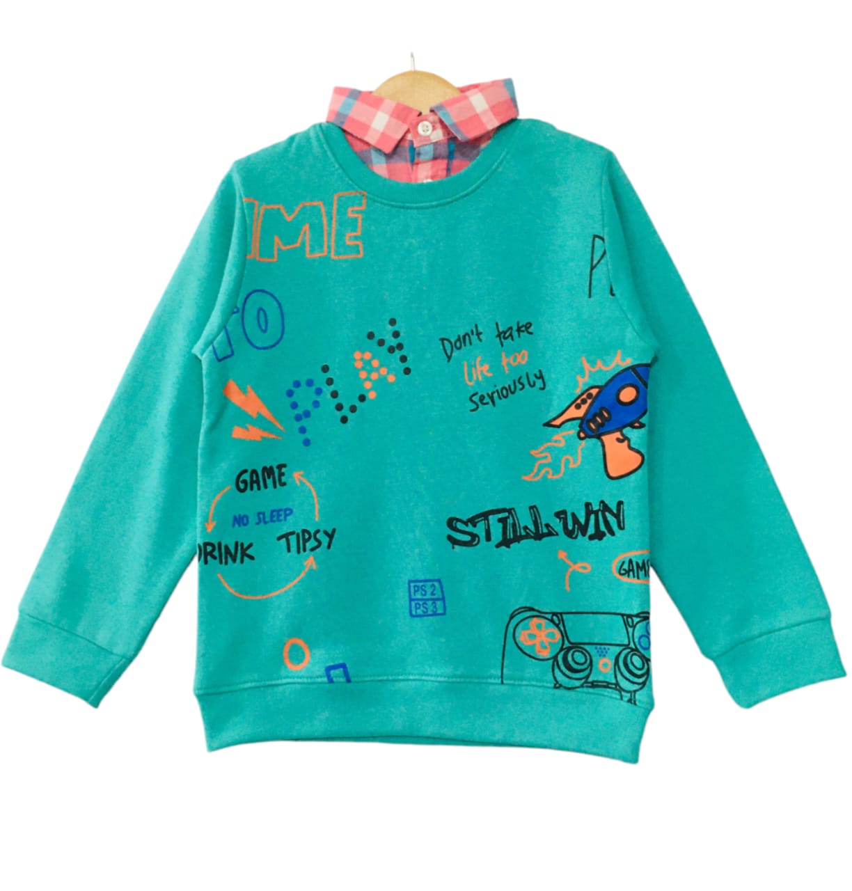 Play Game Sky Blue Double Shirt Boys