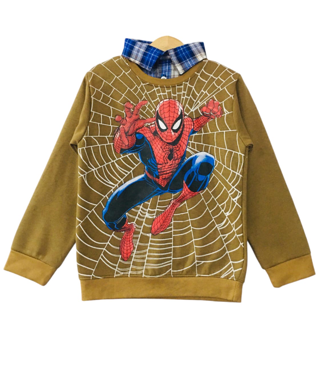 Spiderman Print Mehndi Double Shirt Boys (1)