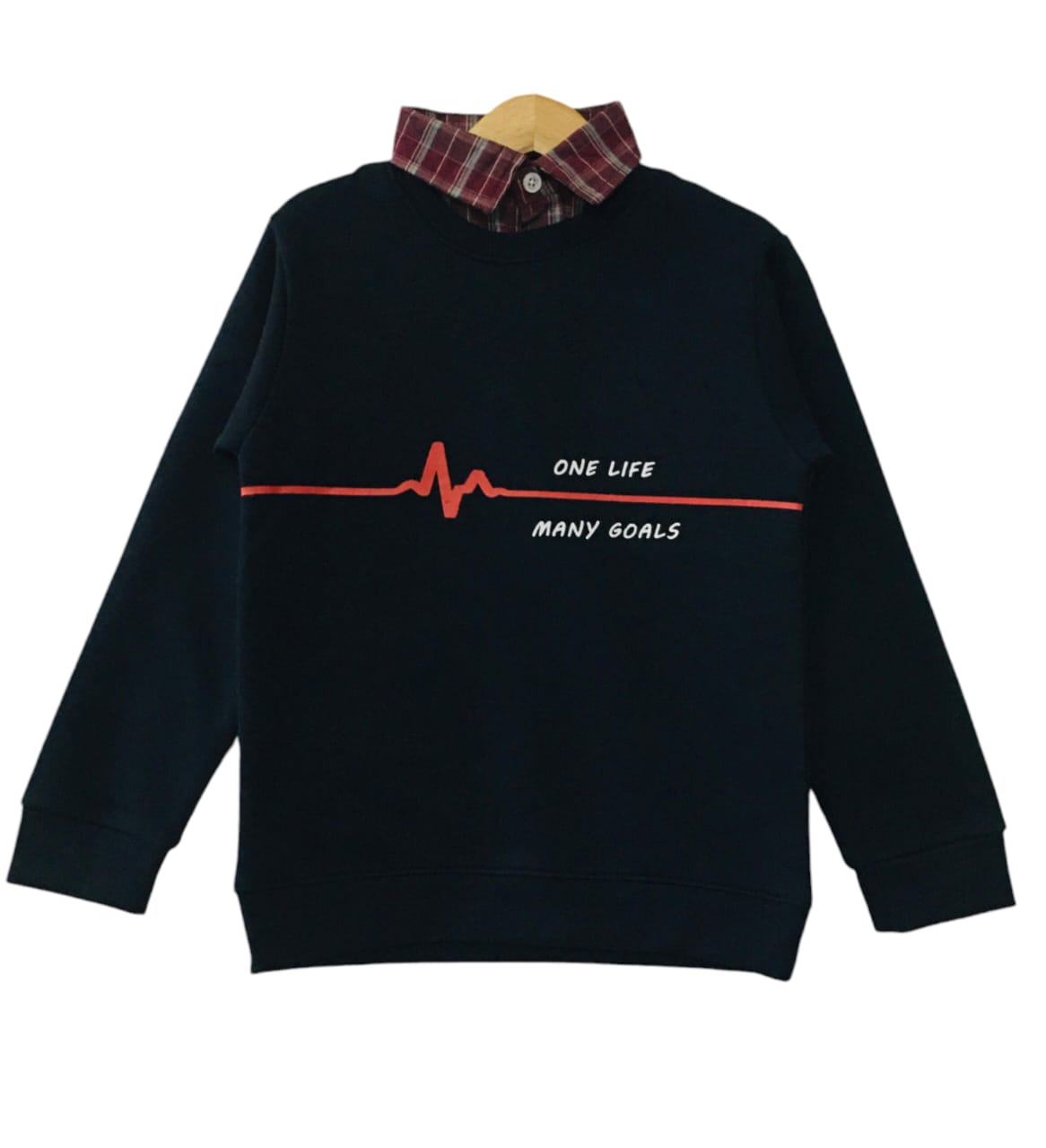 Heartbeat Line Black Double Shirt Boys (1)