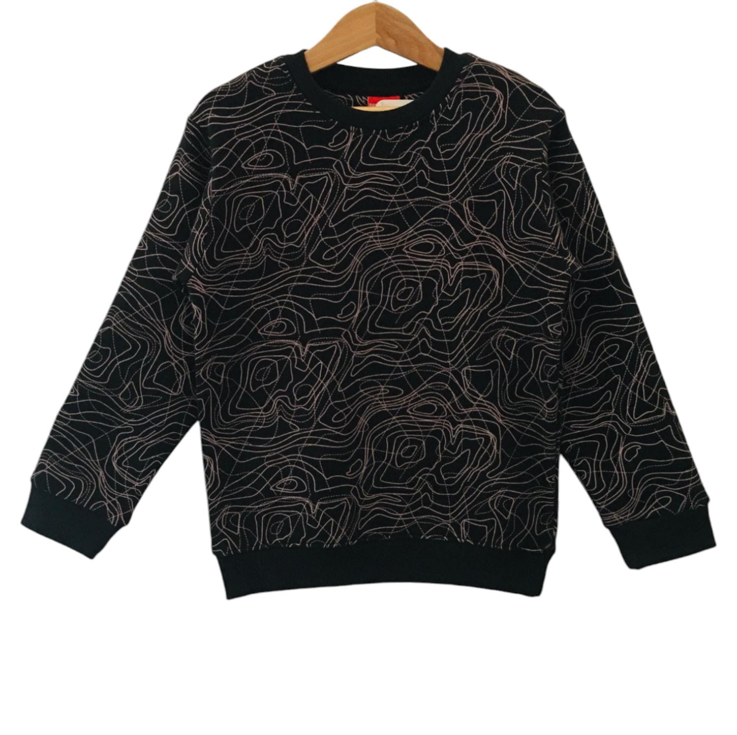 Contour print Lines Black Sweatshirt Boys (1)