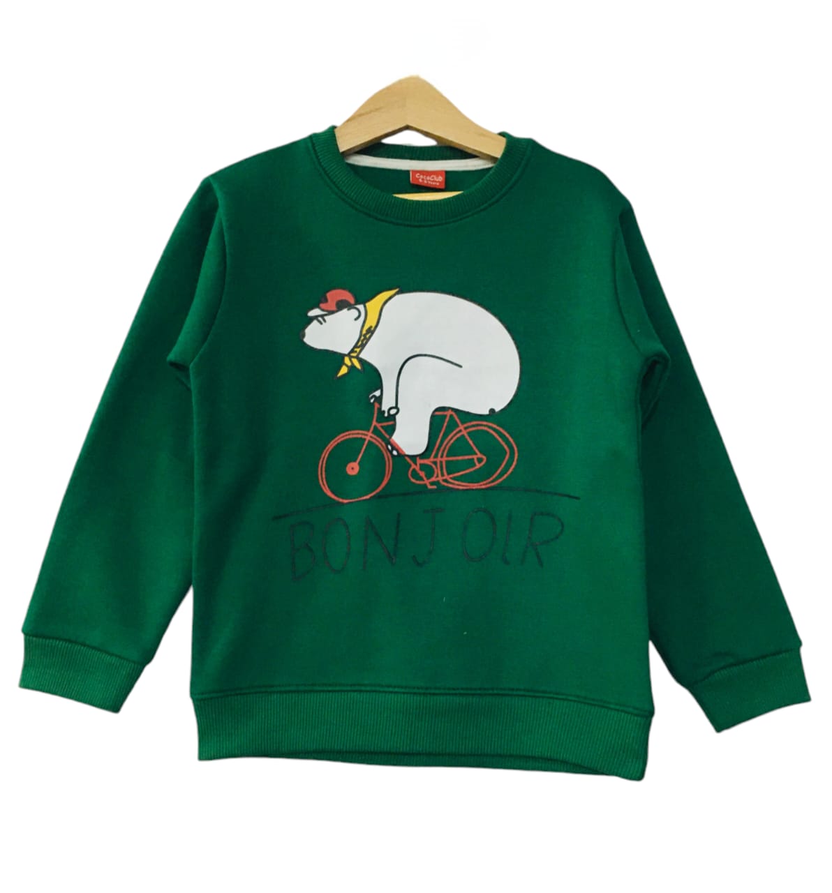 Bonjour Green Sweatshirt Boys (1)