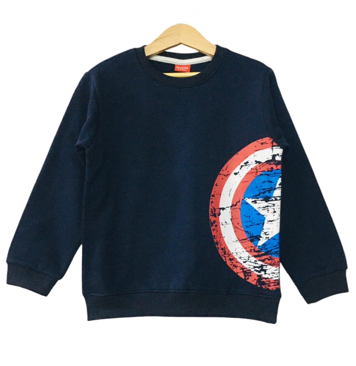 Captain America Logo Navy Blue Sweatshirt Boys (1)