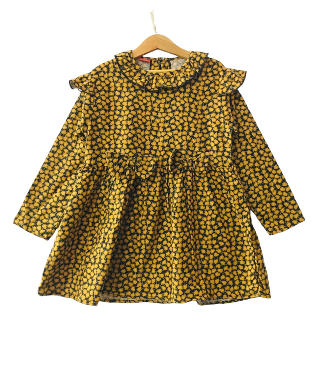 Yellow Rose All Over Print Black Girl Top Girls (62) (1)