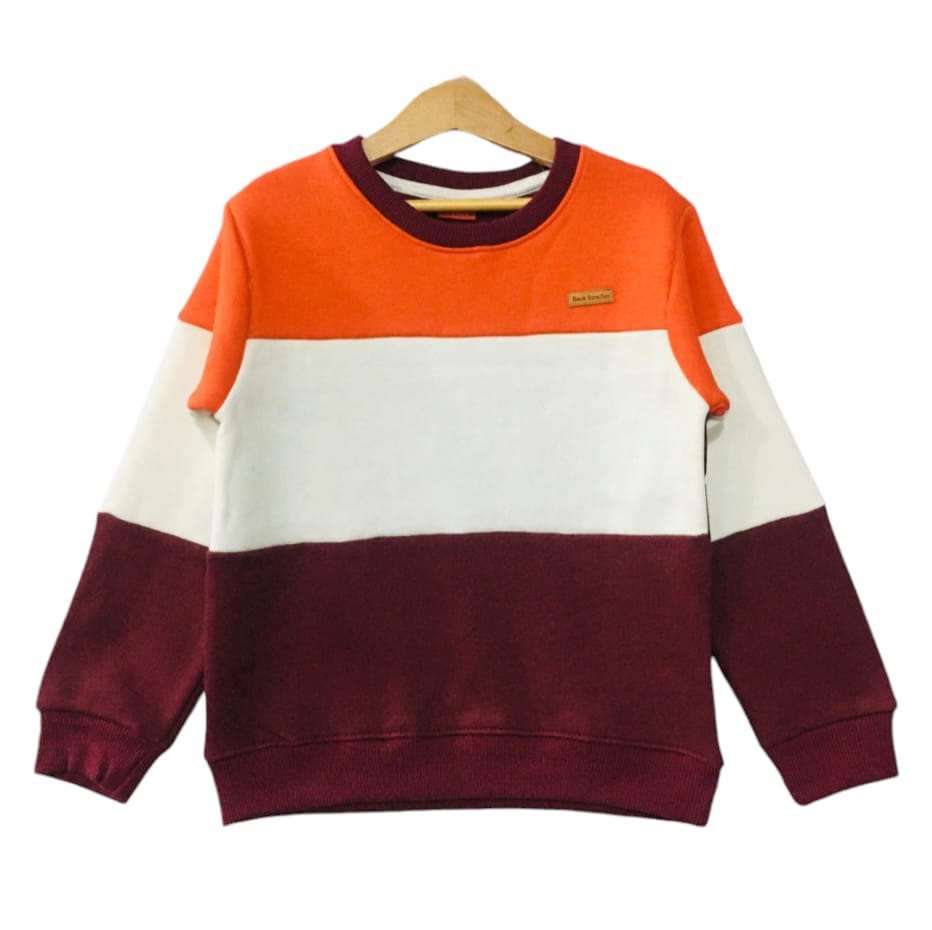 Back Bencher Logo Three Penal  Orange Sweatshirt Boys (1)