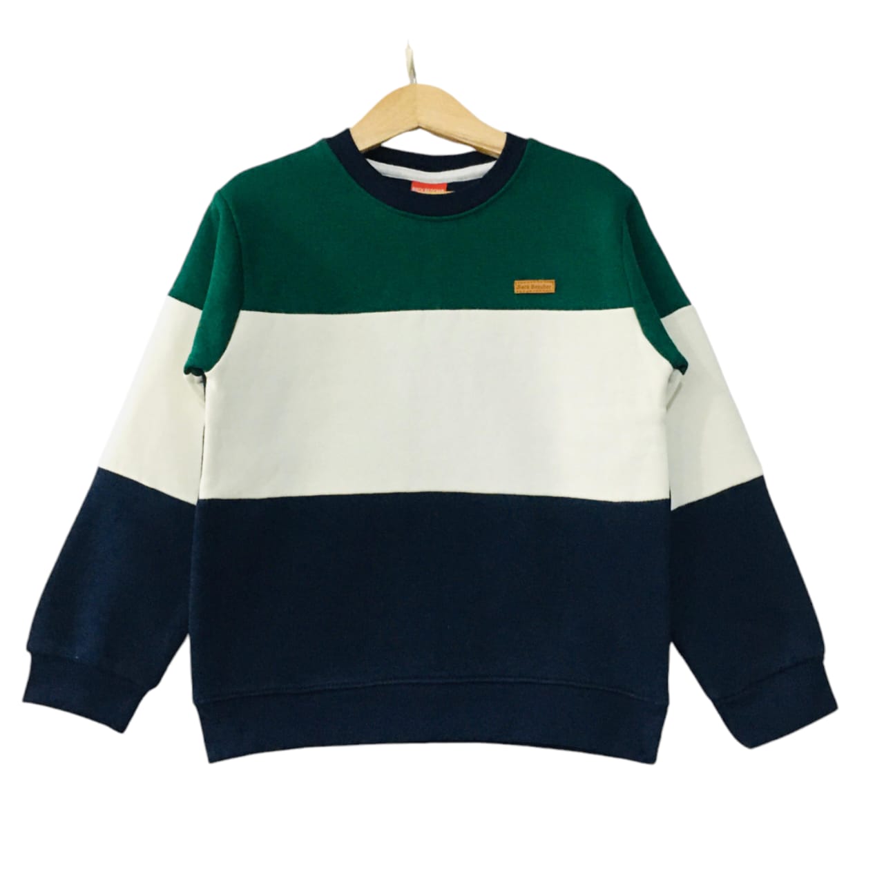 Back Bencher Logo Three Penal Dark Green Sweatshirt Boys