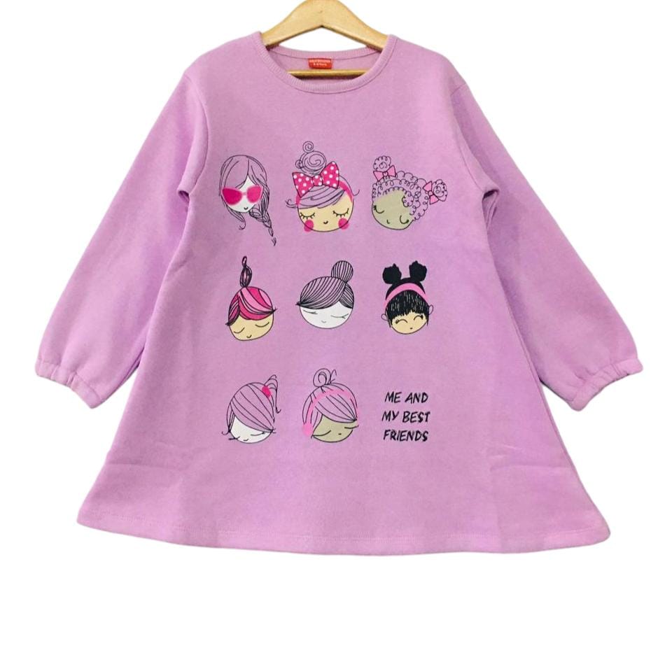 Best Friend Purple Long Sweatshirt Girls