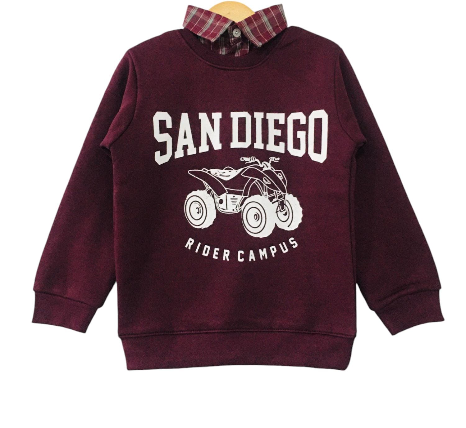Rider Campus Mahroon Double Shirt Boys