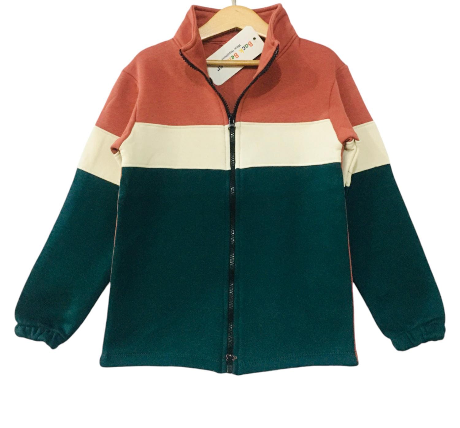 Dark Green & Reddish Zipper Boys