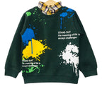 Color Printing Dark Green Double Shirt Boys