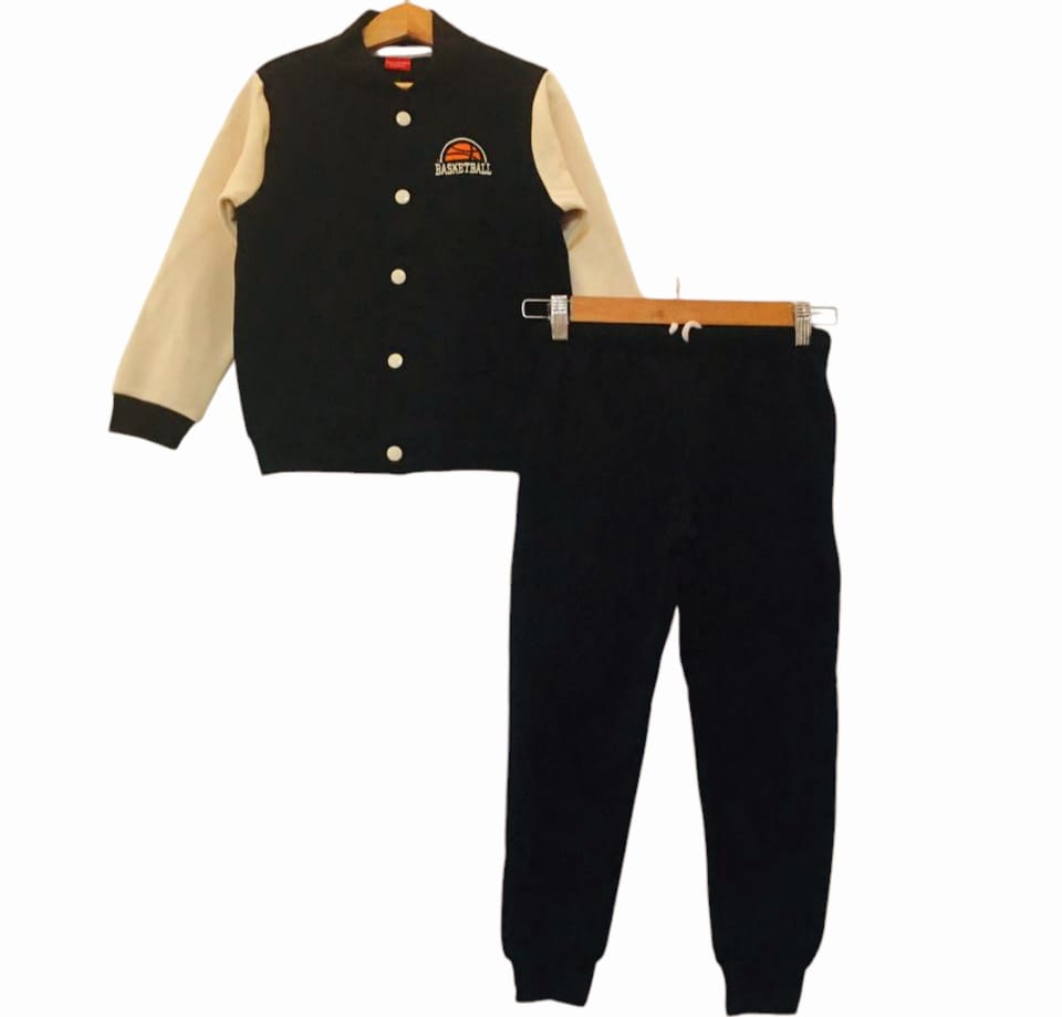 Basketball Black Body Cream Arms Jacket Track-suit Boys (S)